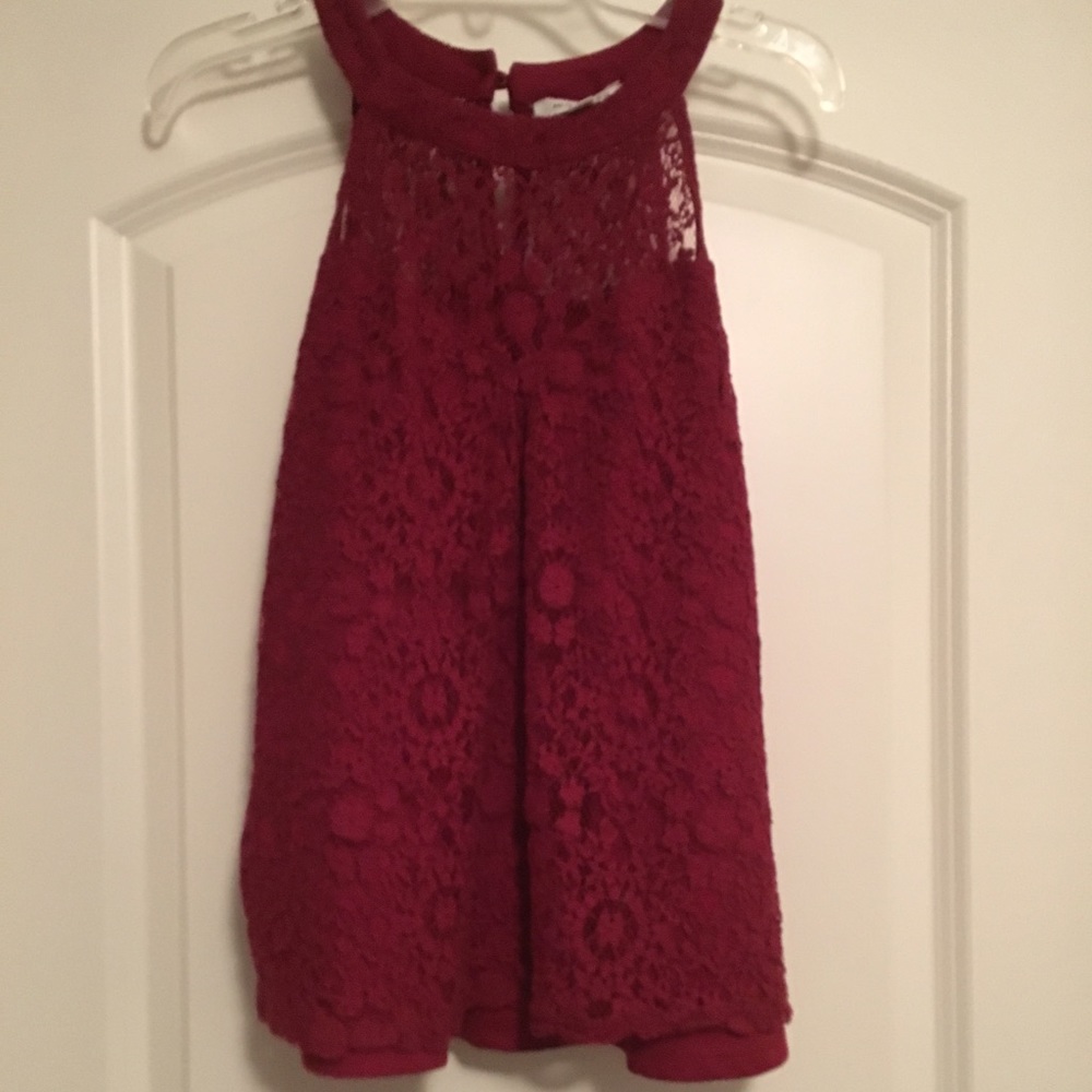 Red lace top